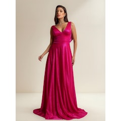 Vestido Rayane Tule Brilho Longo Festa Madrinha