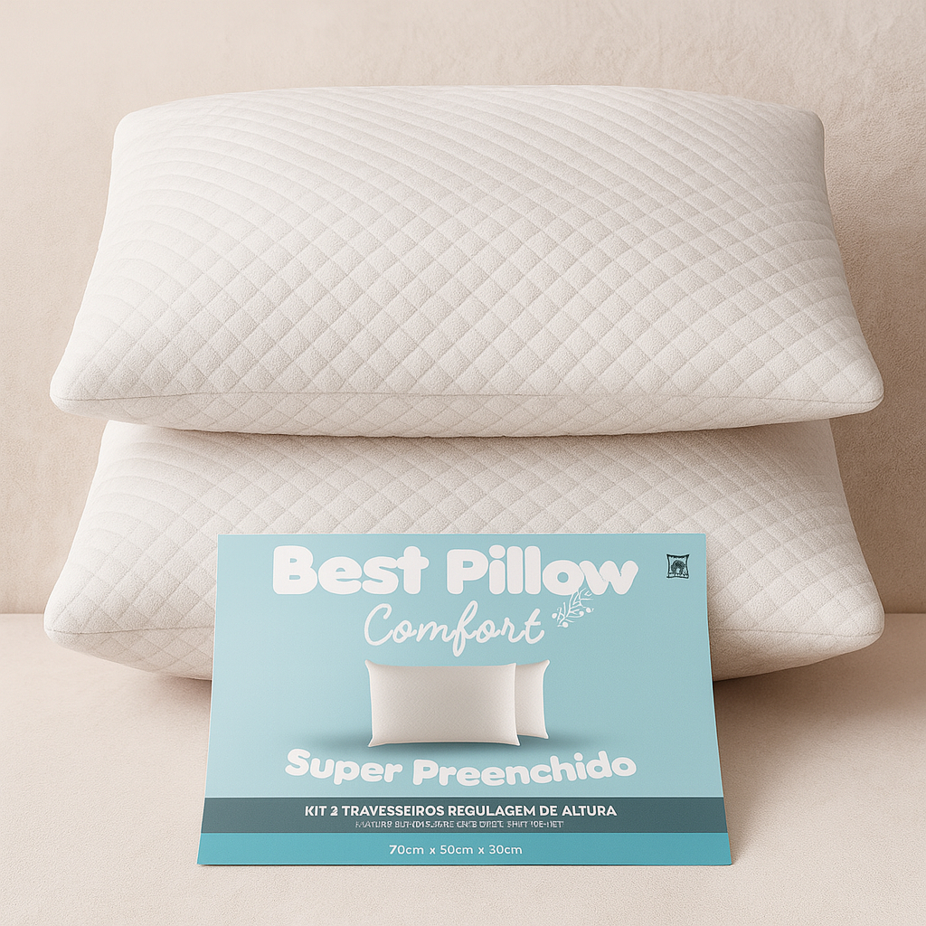 Kit com 2 Travesseiros Regulagem de Altura Best Casa 2