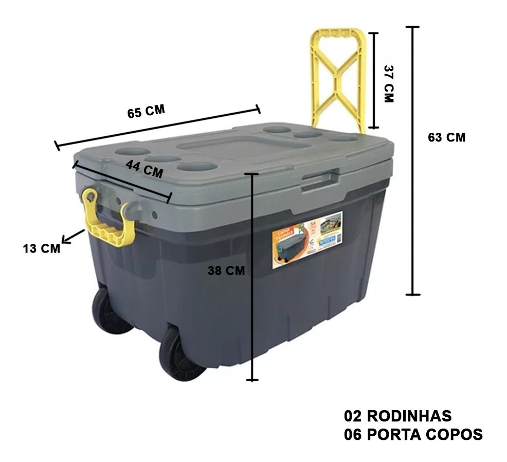 Caixa Térmica 54 L c/ Rodas 4
