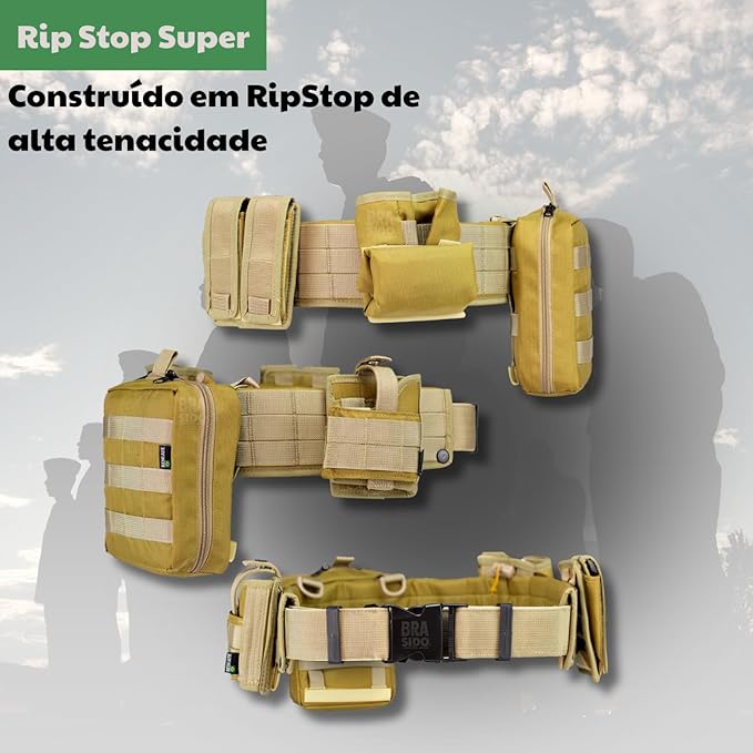 Cinto Tático de Batalha Montado com Protetor Lombar 4