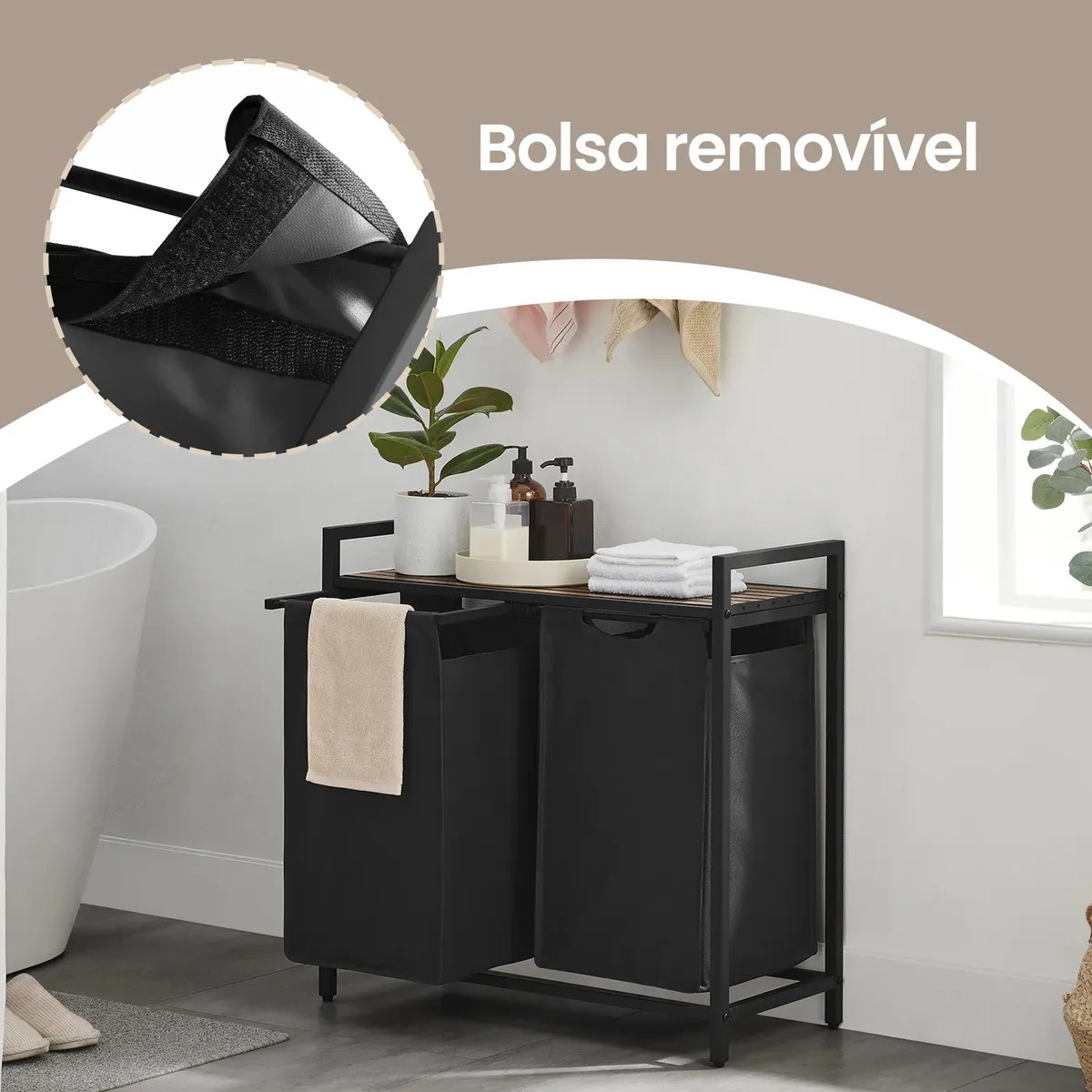 Cesto de Roupa Suja MDF Basculante  4