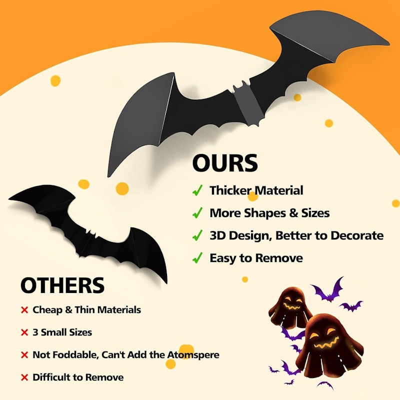 Decoração de Parede de Morcegos de Halloween Adesivos 2