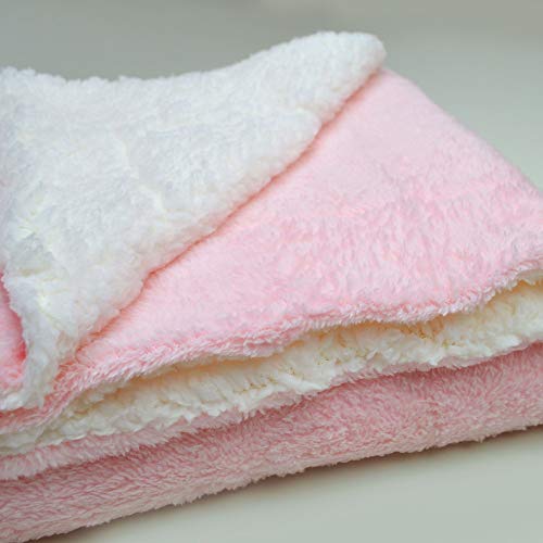 Cobertor Manta Soft Bebê Dupla Face Macio Microfibra Rosa e Sherpa Palha 2