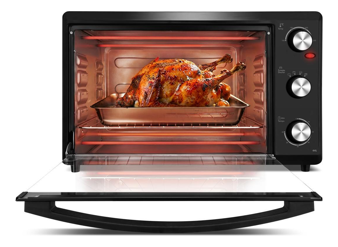 Forno Elétrico 44 L Preto Dupla Resistência 2