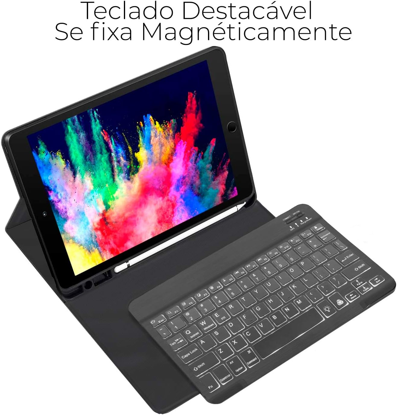 Capa iPad WB com Teclado e Compart. para Pencil 5