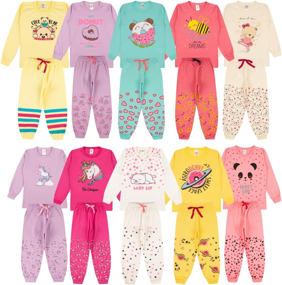 Kit Sortido 3 Pijamas Infantis Menina 1