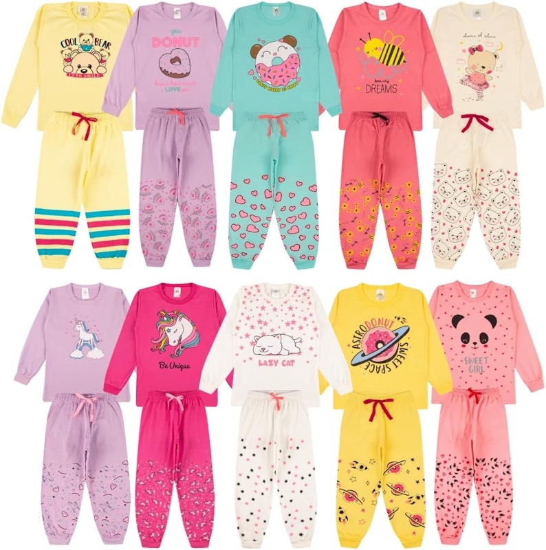 Kit Sortido 3 Pijamas Infantis Menina 1