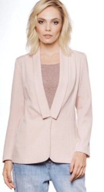 Blazer Leve de Crepe Gola Smoking Preto 2