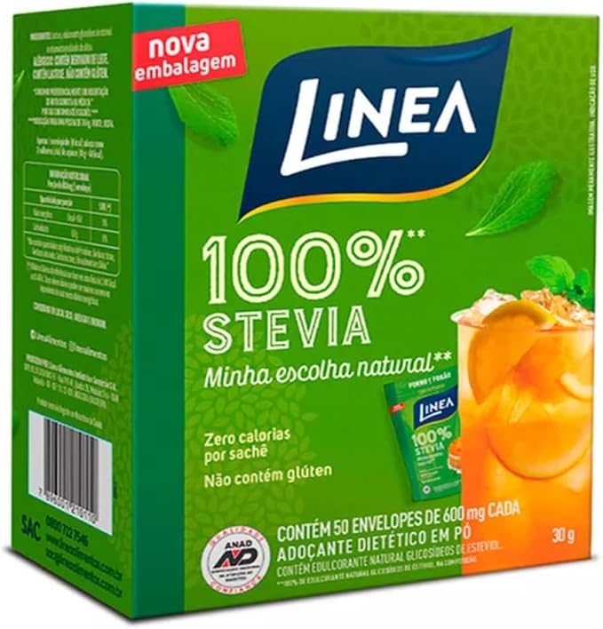 Adoçante em Pó Stevia Linea 50 Sachês de 500 mg  1