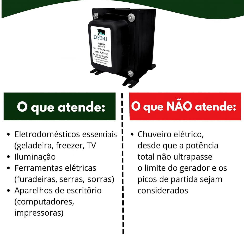 Transformador 10.000 VA com Conector Sindal Bivolt Disoma 2