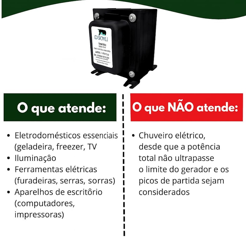 Transformador 10.000 VA com Conector Sindal Bivolt Disoma 2