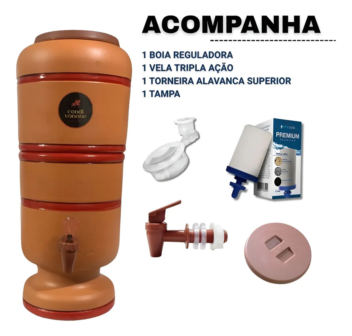 Filtro Condi Vanone de Barro com uma Vela  2