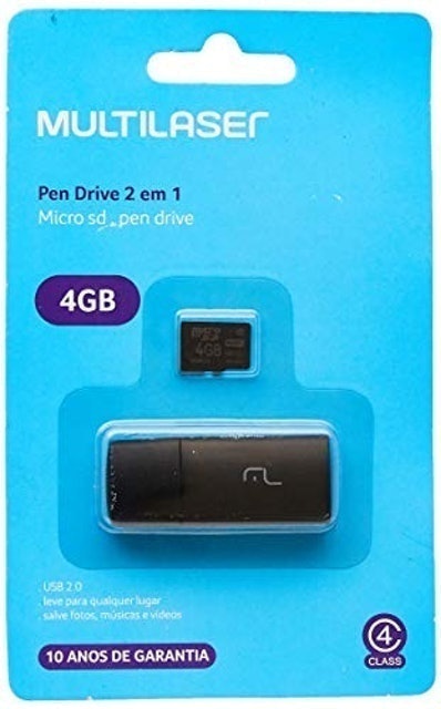 Pen Drive 4 GB Multilaser 2 em 1 Foto 1