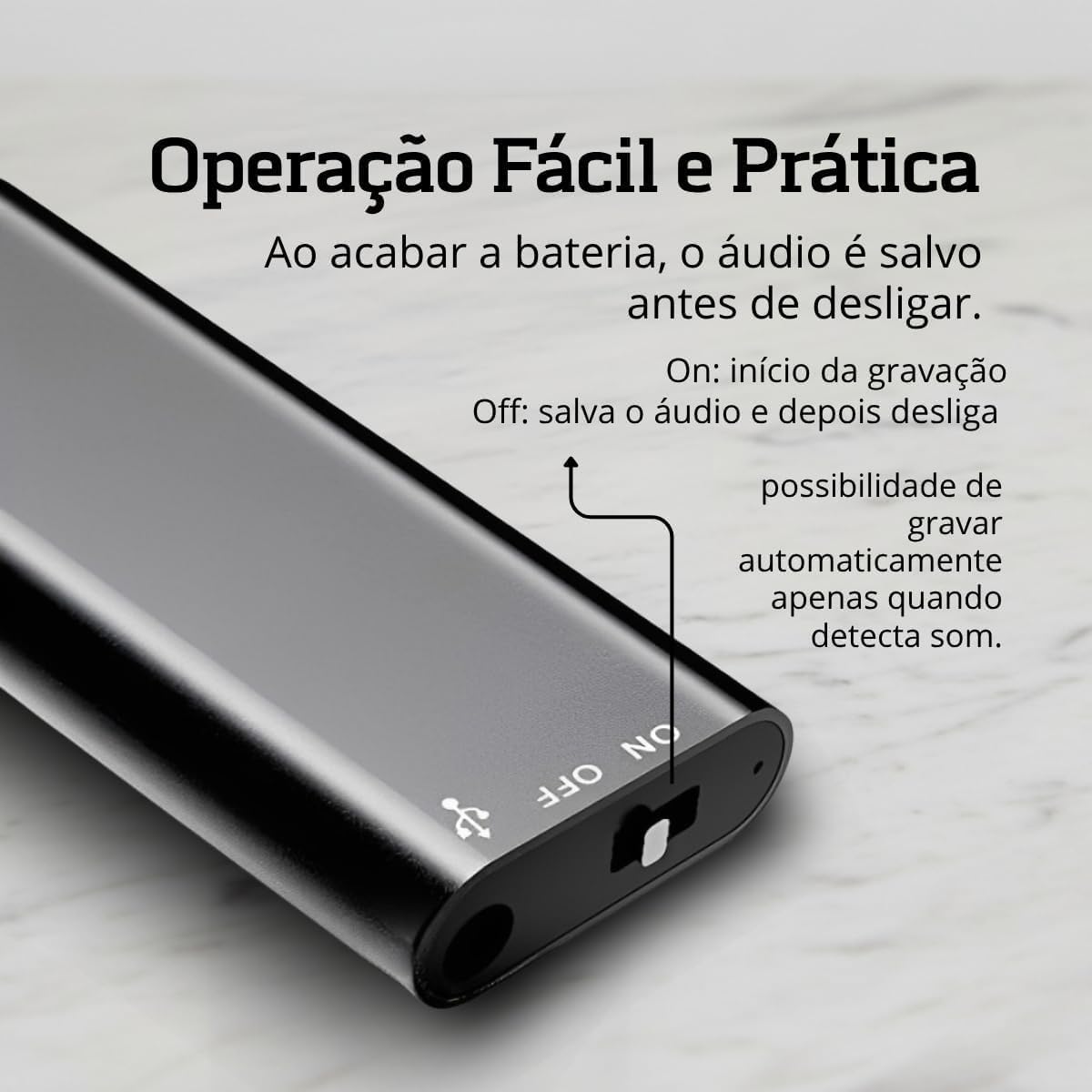 Mini Gravador Digital 8 GB Star Import 5
