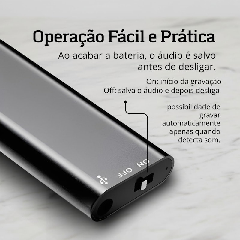 Mini Gravador Digital 8 GB Star Import 5