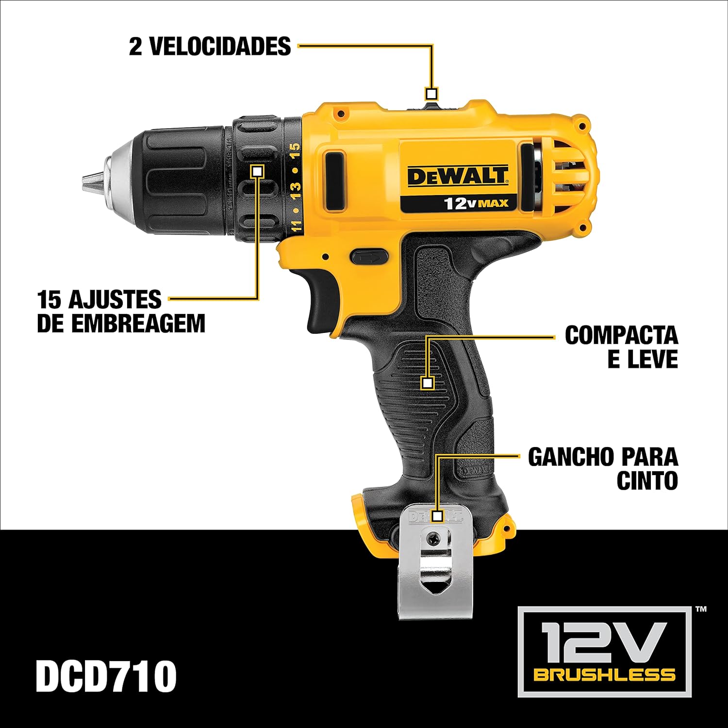 Parafusadeira e Furadeira 3/8" 12 V MAX DeWalt 2