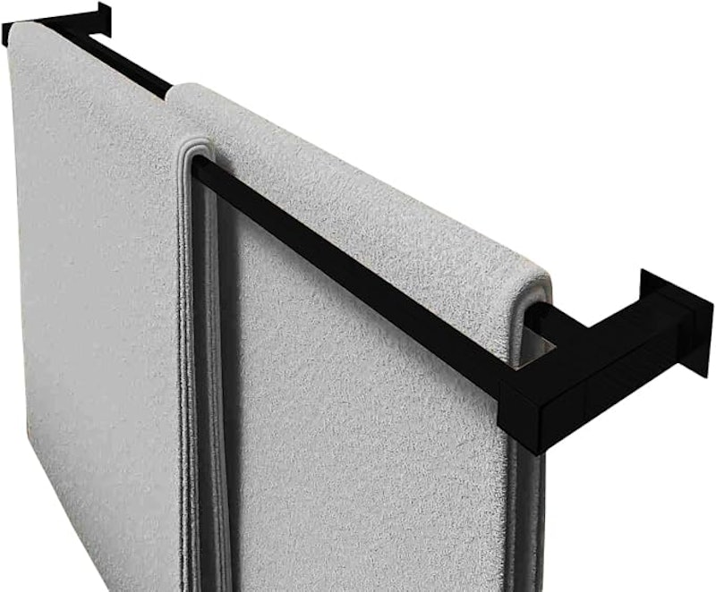 Porta Toalha Duplo De Banheiro Aço Inox 304 Preto Fosco 2