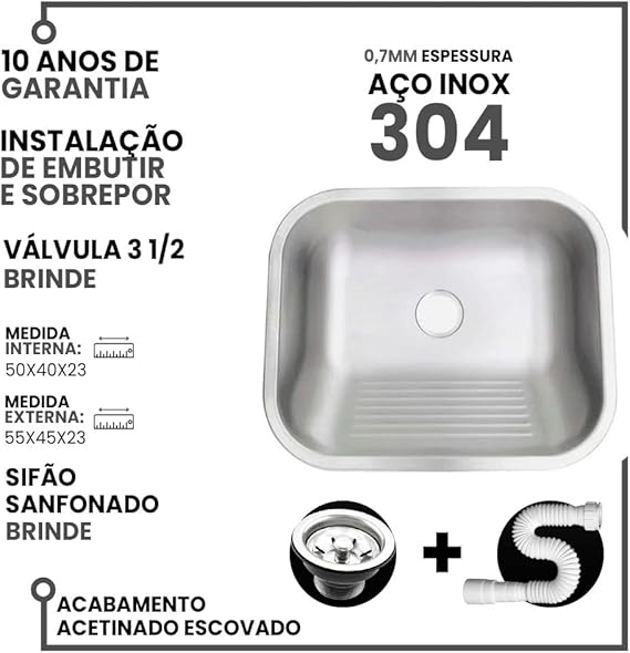 Tanque Inox Lavanderia 50x40  2
