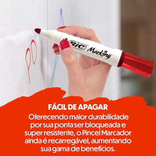 Marcador Quadro Branco Marking BIC 4 Cores + Apagador 5