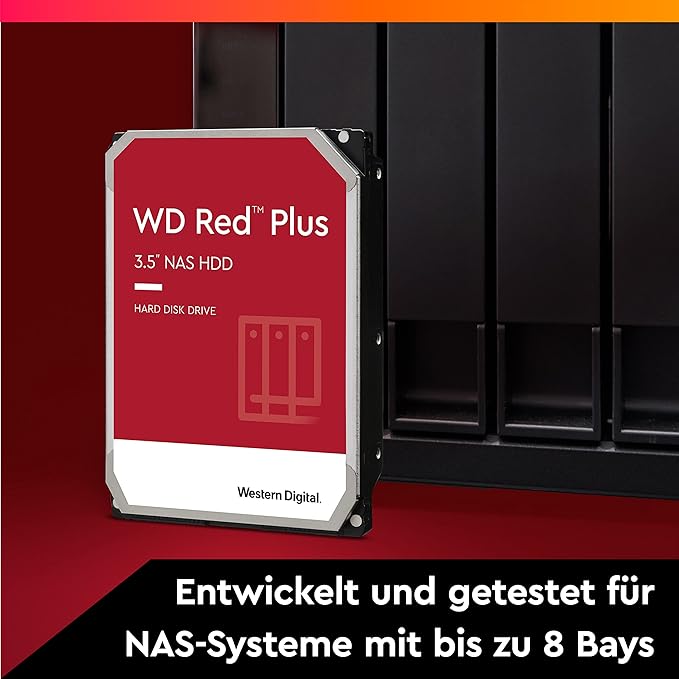 HDD Desktop Western Digital Red Plus 6 TB NAS SATA 6 5400 RPM 256 MB 3,5" 4