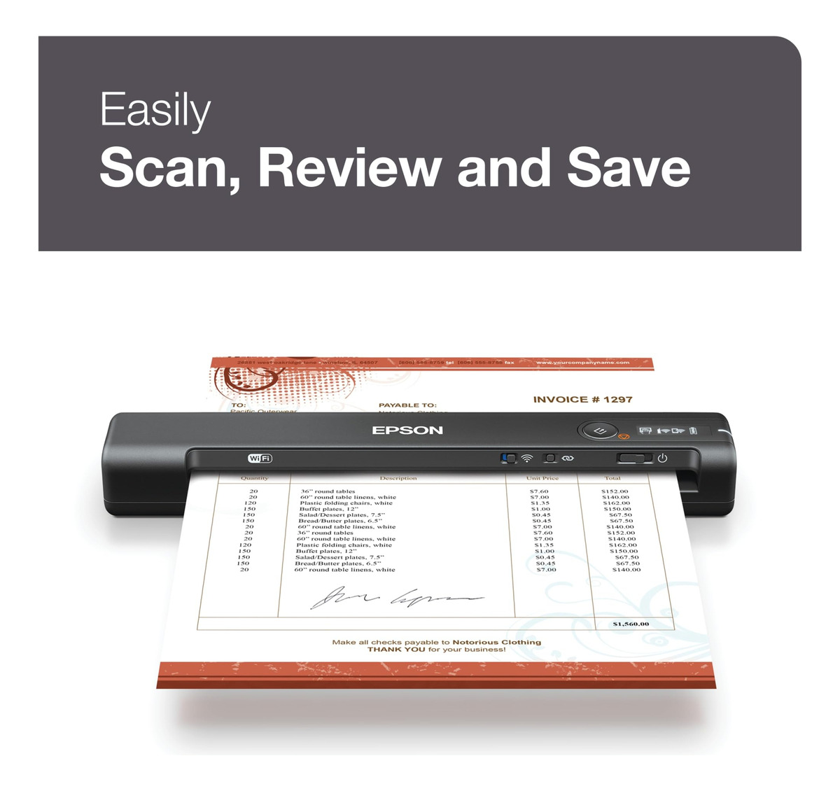 Scanner WorkForce ES-60W 3