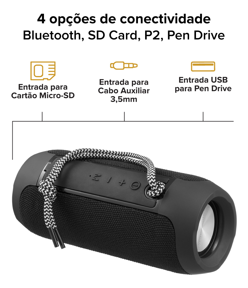 Caixa de Som Bluetooth Essential Sound Go i2GO 10 W RMS Resistente à Água 3