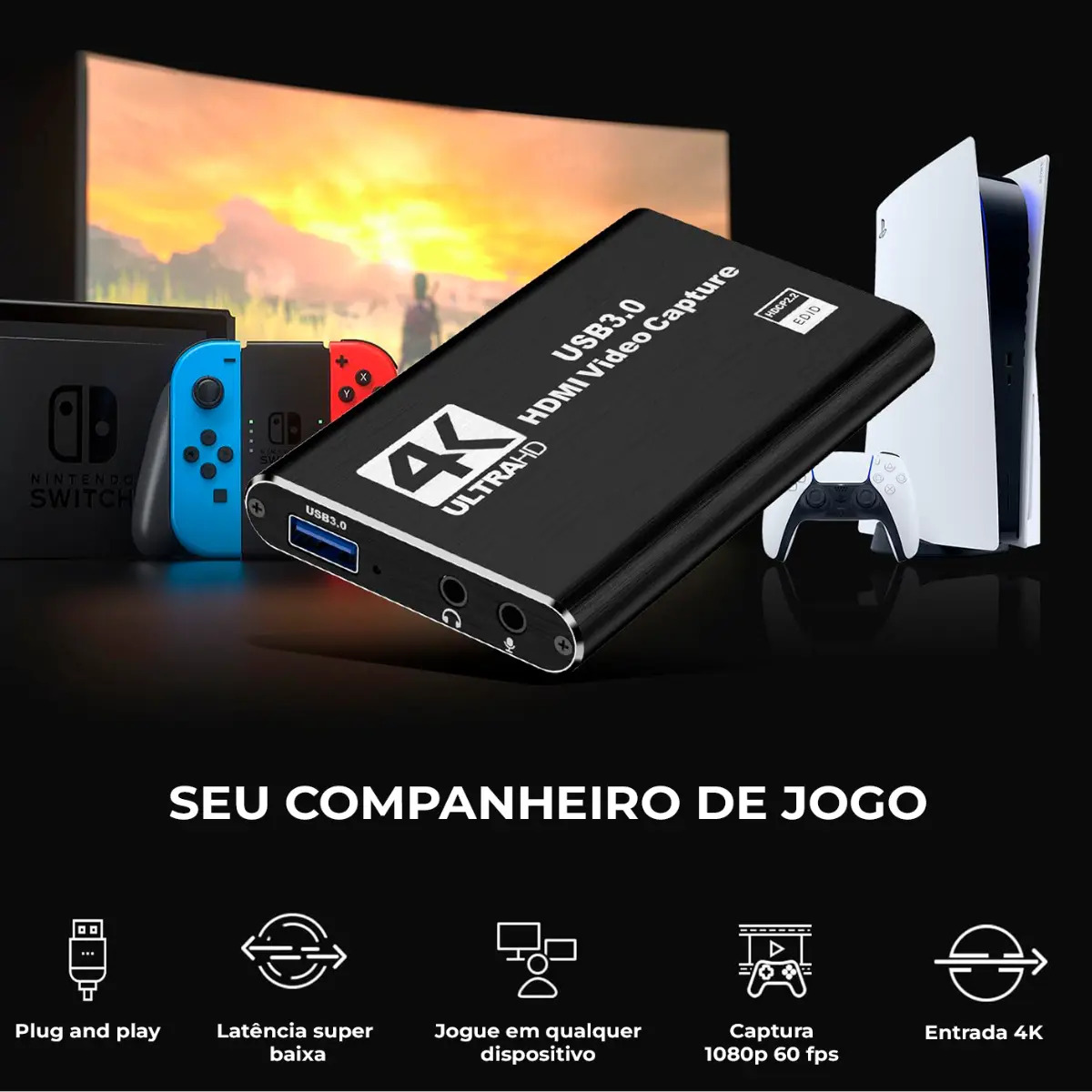 Placa de Captura HDMI 4K USB 3.0 First Shop 2
