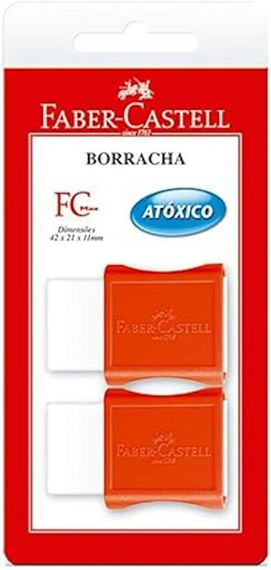 Borracha Plástica Branca com Cinta Vemelha 2 Unidades 1