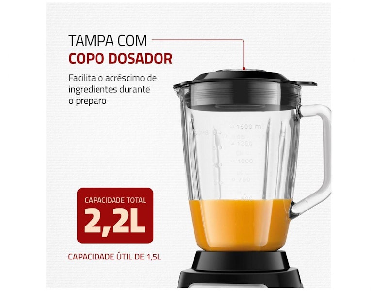 Liquidificador Turbo Glass Jarra de Vidro 4