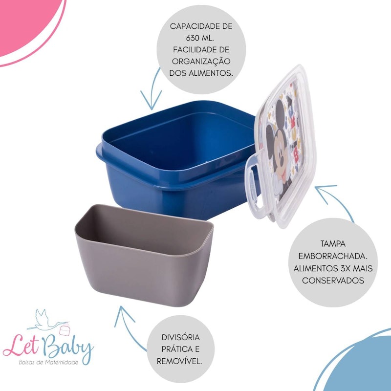 Marmita com Compartimento e Trava Mickey 630 ml 3