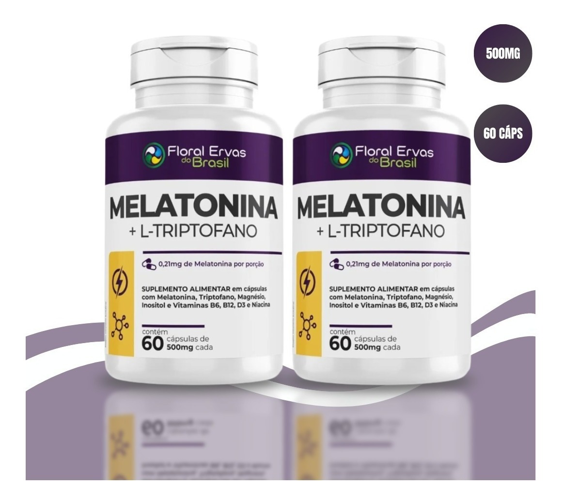 Suplemento Melatonina + L-Triptofano 500 mg 2