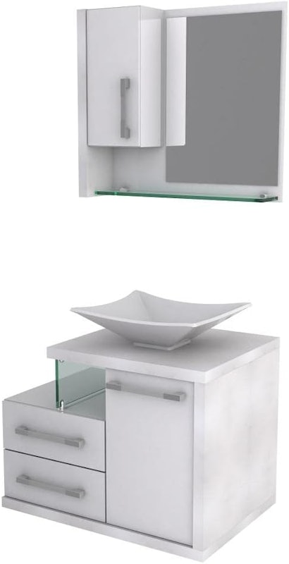 Gabinete Banheiro com Cuba L38 e Espelheira Legno 650 2