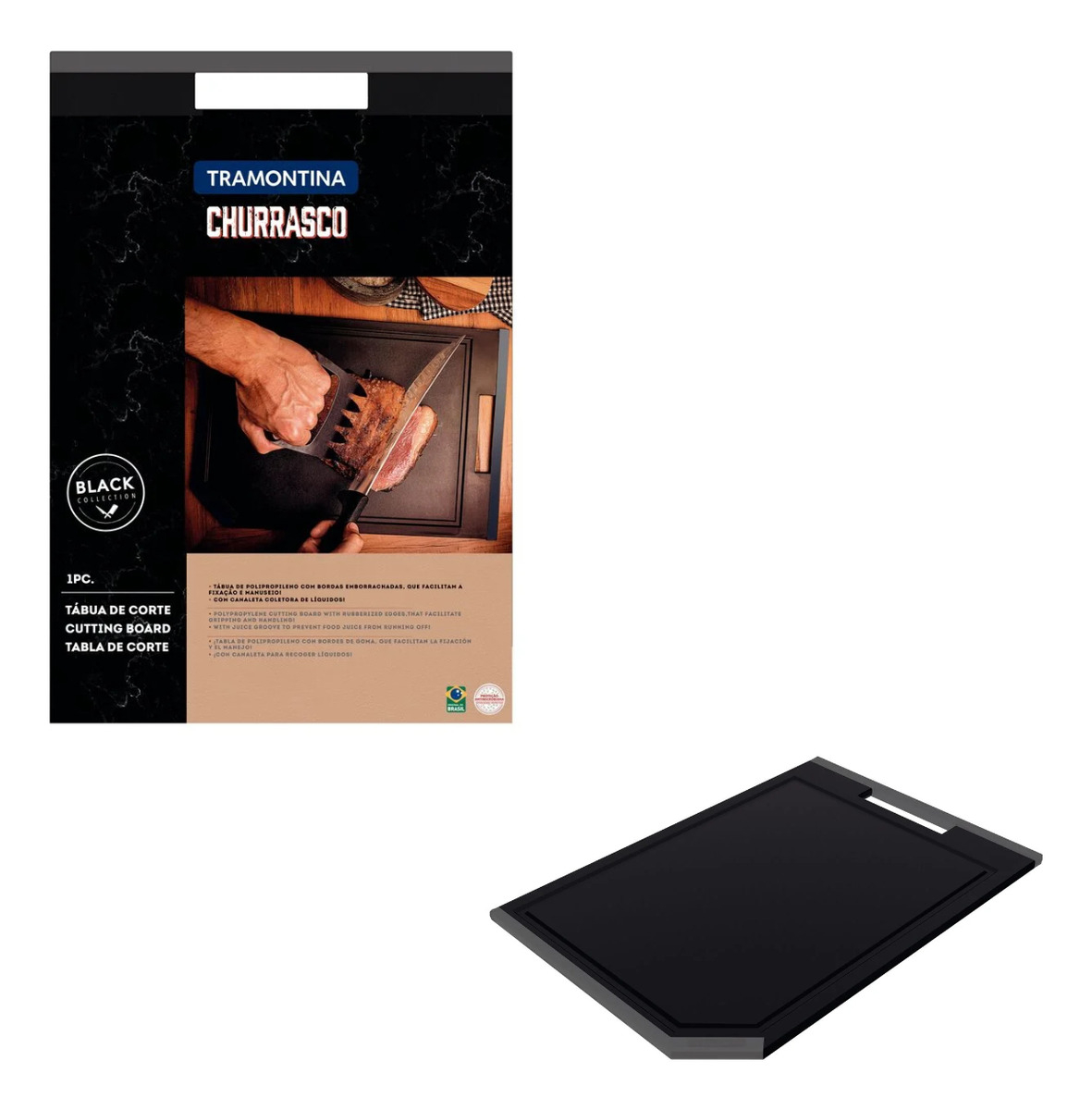 Tábua de Corte Tramontina Churrasco Black 3
