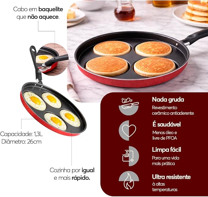 Frigideira 4 Ovos Brinox Naturalle Antiaderente Ceramic Life 5