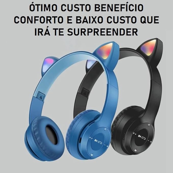Fone Ouvido Bluetooth Infantil Gatinho Reuuy 5