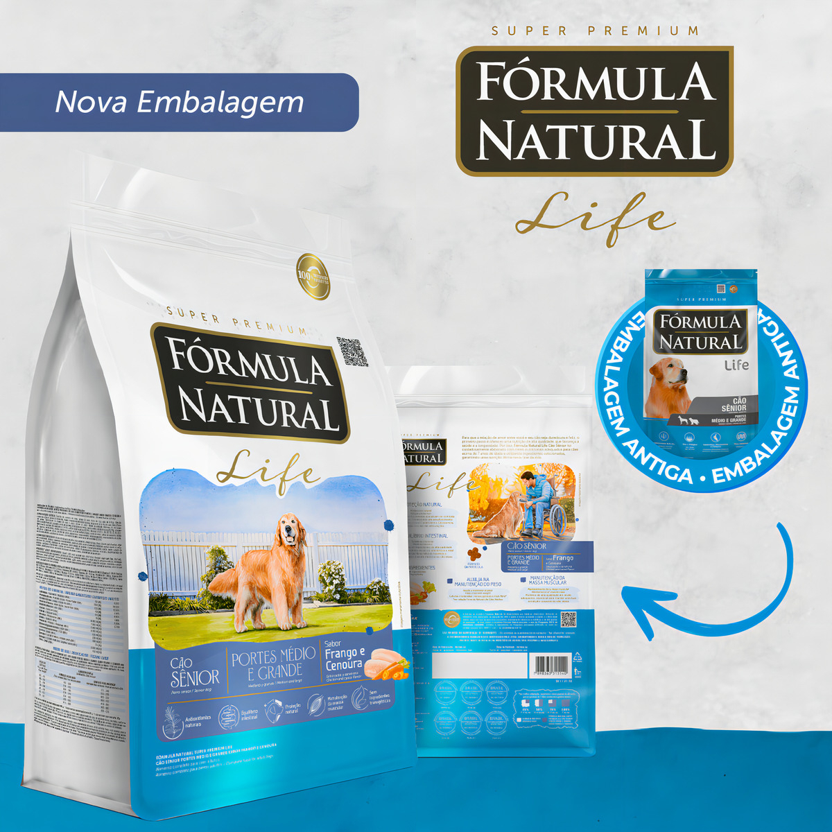 Ração Fórmula Natural Super Premium Life Cão Sênior Portes Médio e Grande Sabor Frango e Cenoura 2