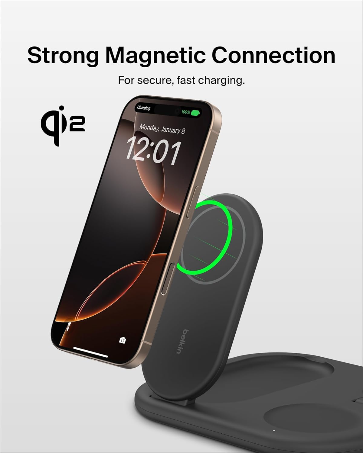 Carregador Magnético Dobrável 3 em 1 BoostCharge com Qi2 15 W Belkin 5