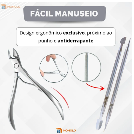 Kit Alicate Cutícula + Palito + Espátula 5