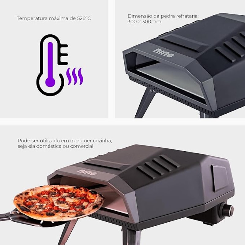 Forno de Pizza Nino a Gás com Pedra Quadrada 2