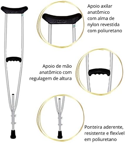 Muleta Axilar de Alumínio DB300 2