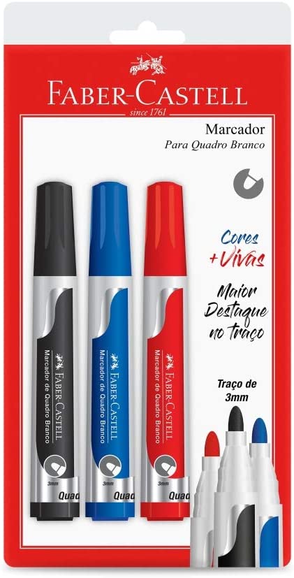 Pincel Marcador Quadro Branco 3 Cores 1