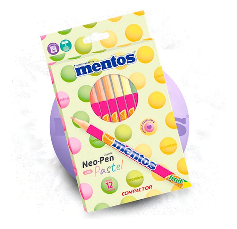 Hidrográfica Neo Pen Gigante Mentos c/12 Cores Pastéis 1