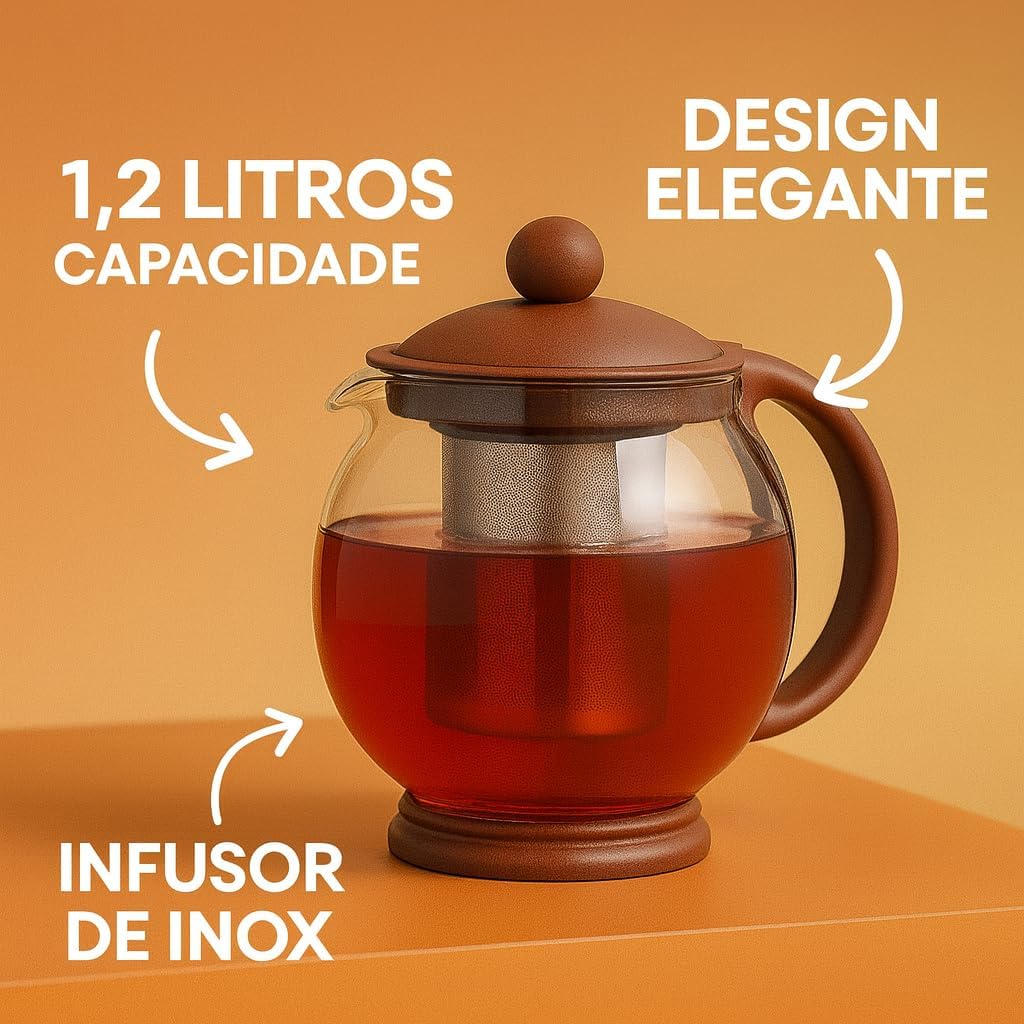 Chaleira de Vidro com Infusor de Aço Inox 3