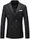 MOGU Blazer Masculino de Cor Sólida com Abotoamento Duplo 1