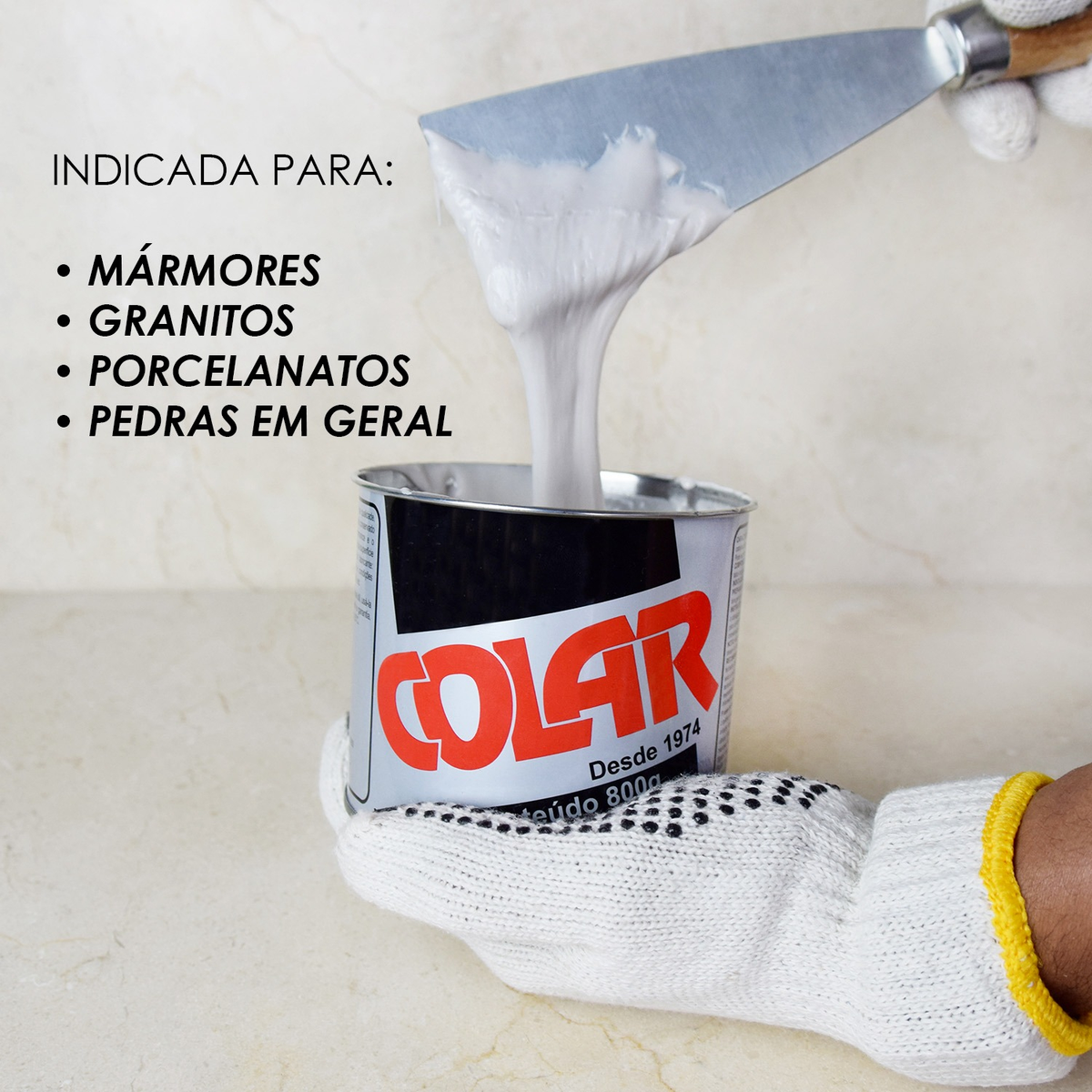 Massa Plástica para Colagem de Pedras 800 g 4