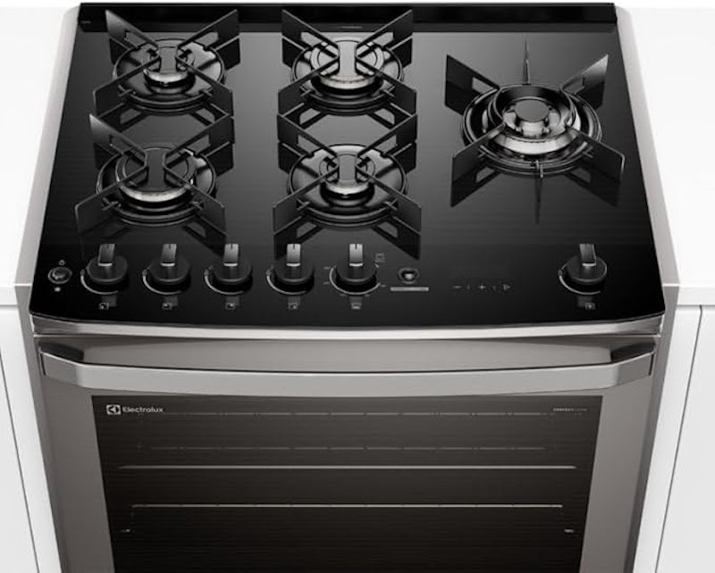 Fogão de Embutir 5 Bocas Experience Mesa de Vidro e Grill 4