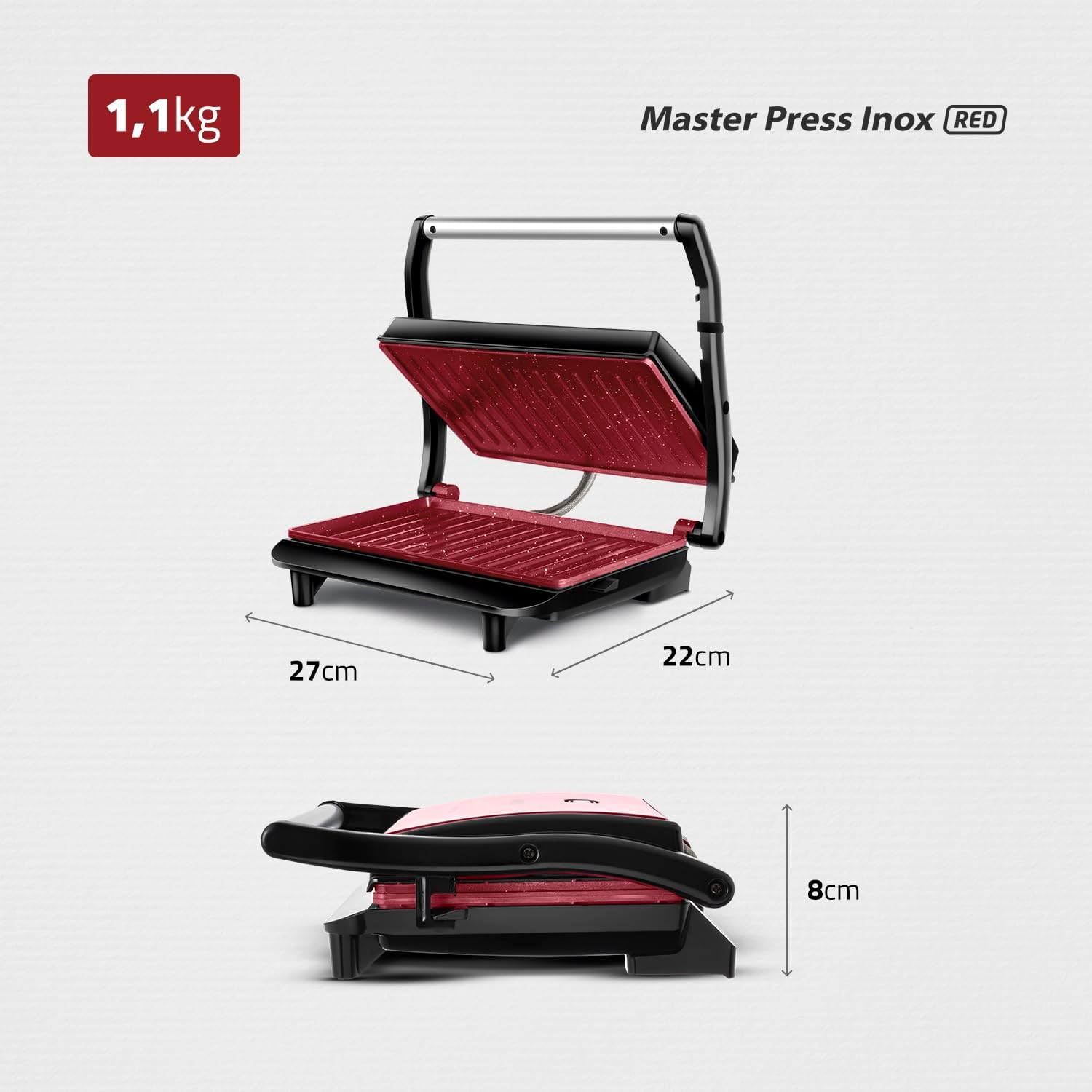 Press Grill Red Ceramic Mondial 5