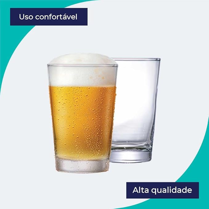 Jogo de Copos de Vidro Caldereta 350 ml 5