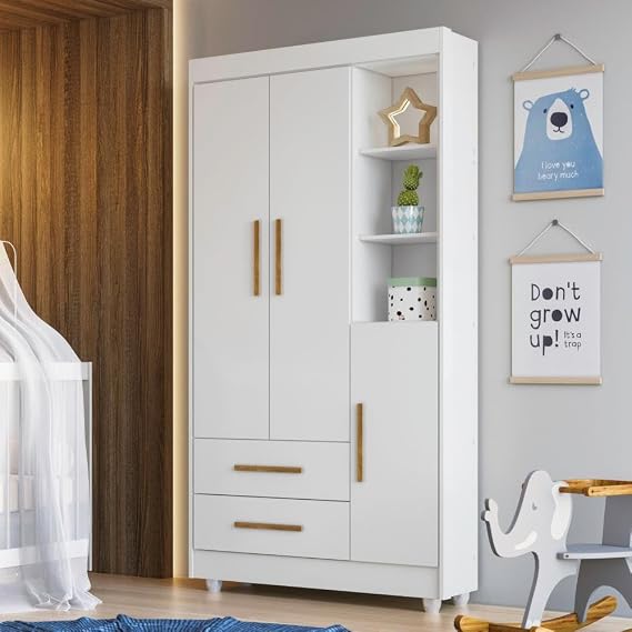 Guarda-Roupa Infantil 100% MDF Flocos 1