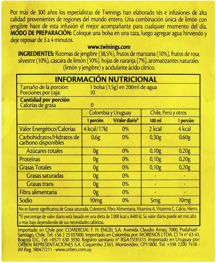 Chá Twinings Limão com Gengibre 3